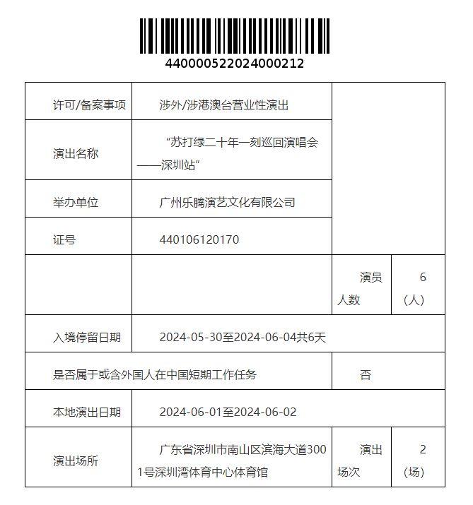 2024蘇打綠深圳演唱會時間+地點+門票