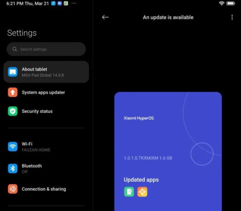 小米平板5開始接收HyperOS Global更新 支持Android 14操作系統(tǒng)(圖1)